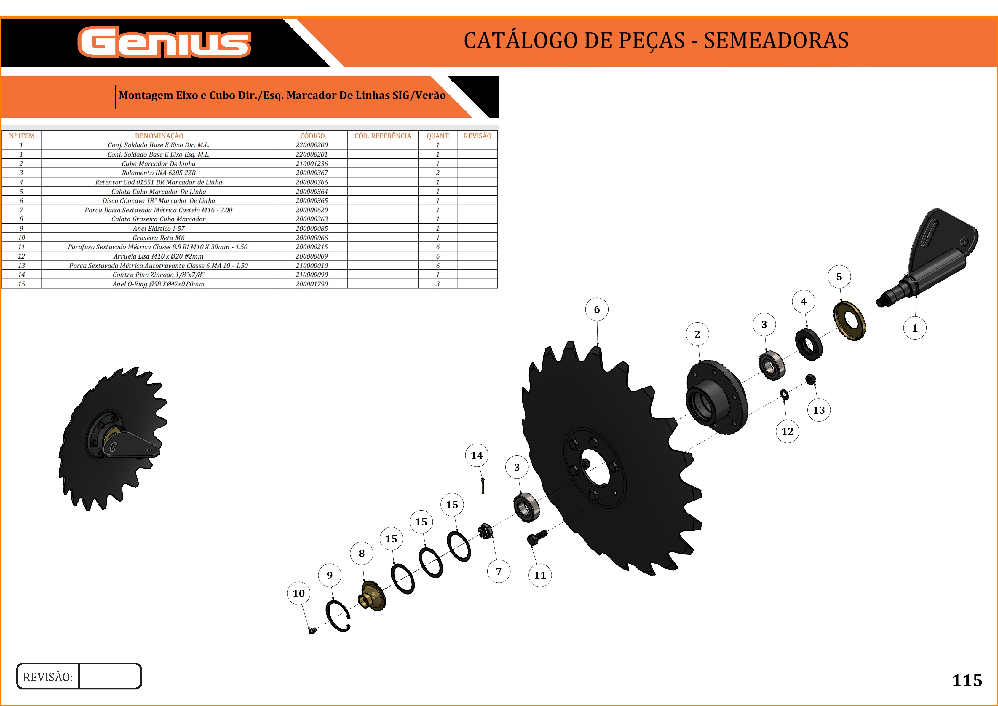 Retentor Cod 01551 BR Marcador de Linha 