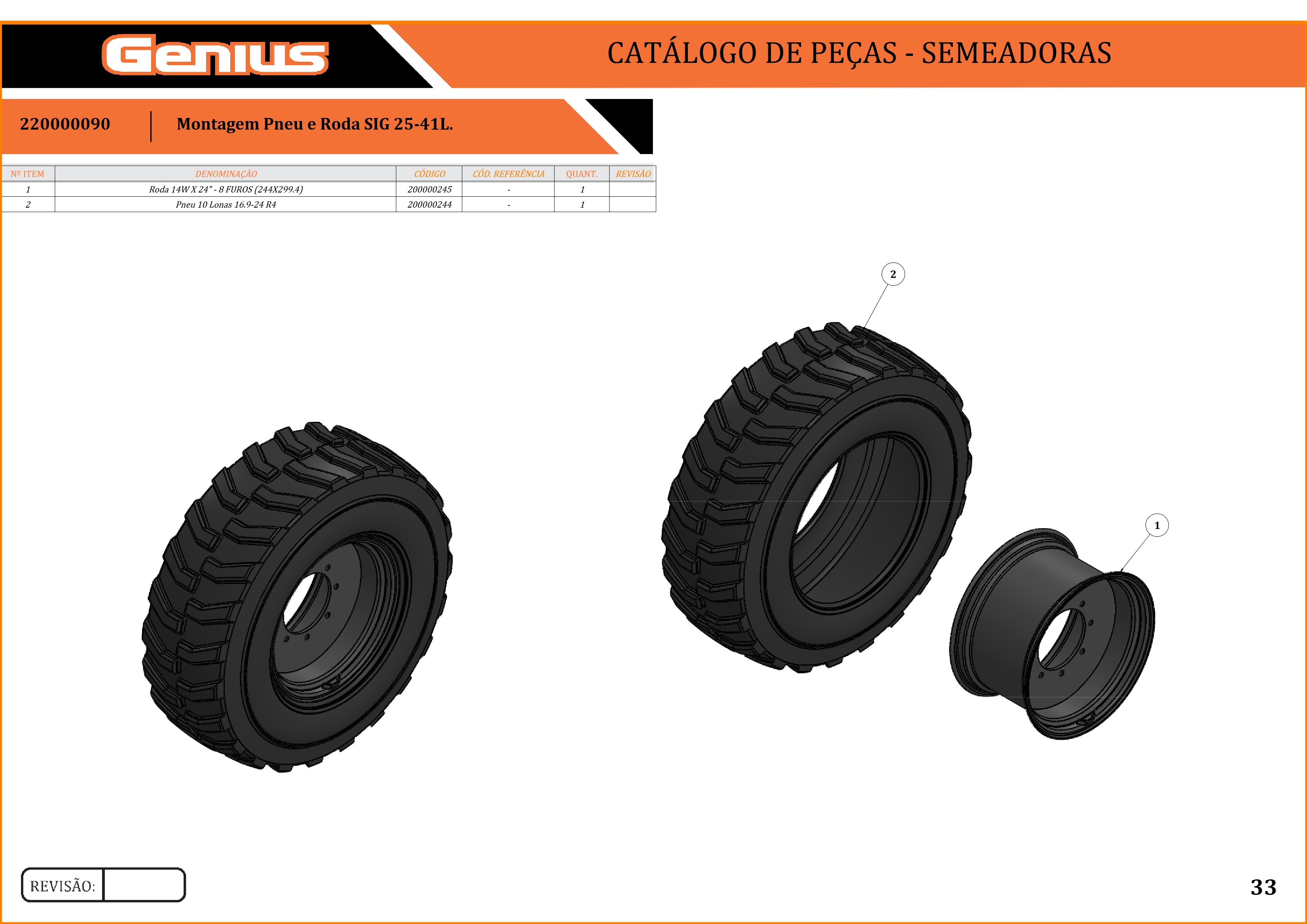 Montagem Pneu e Roda SIG 25-41L.