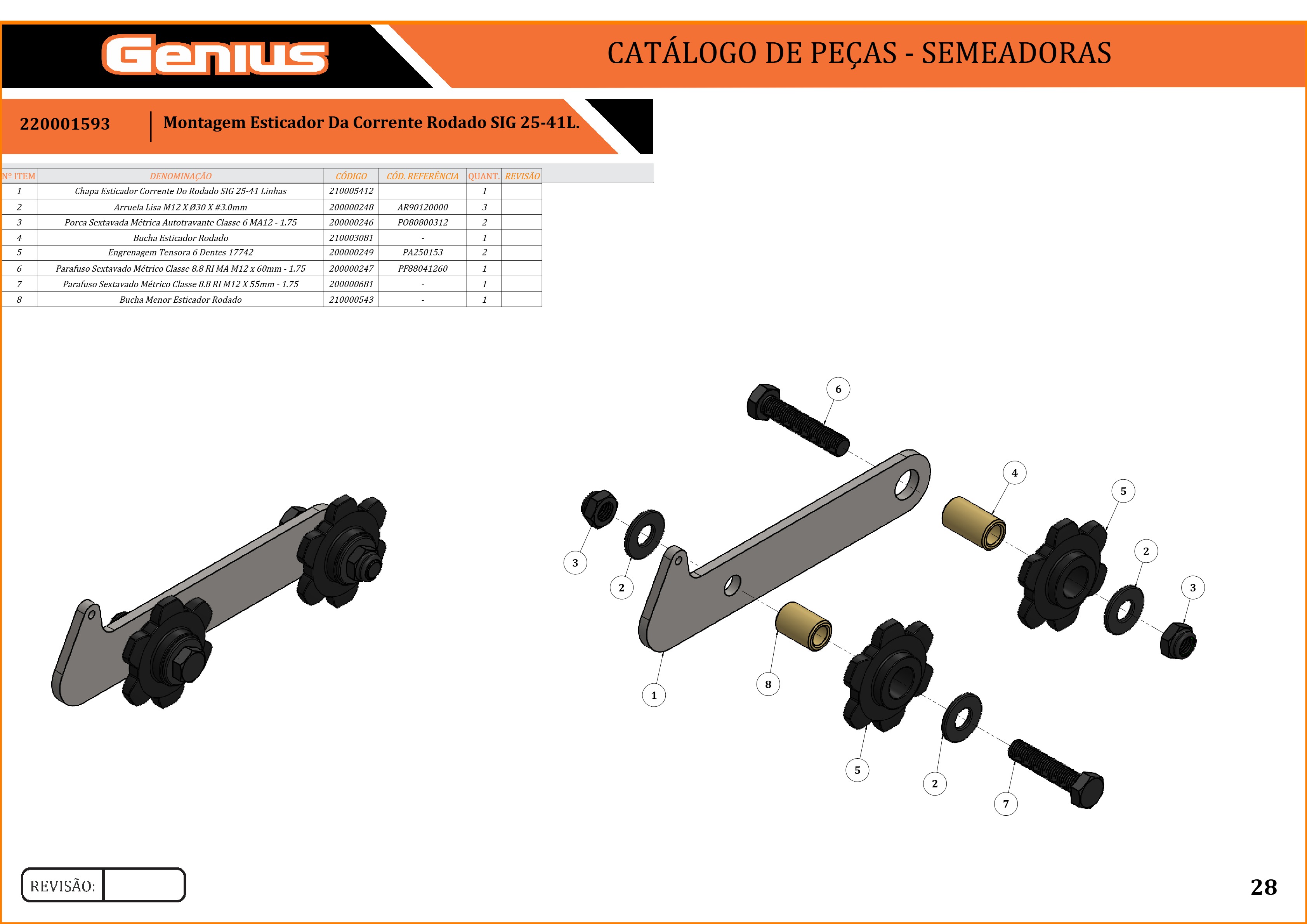 Montagem Esticador Da Corrente Rodado SIG 25-41L.