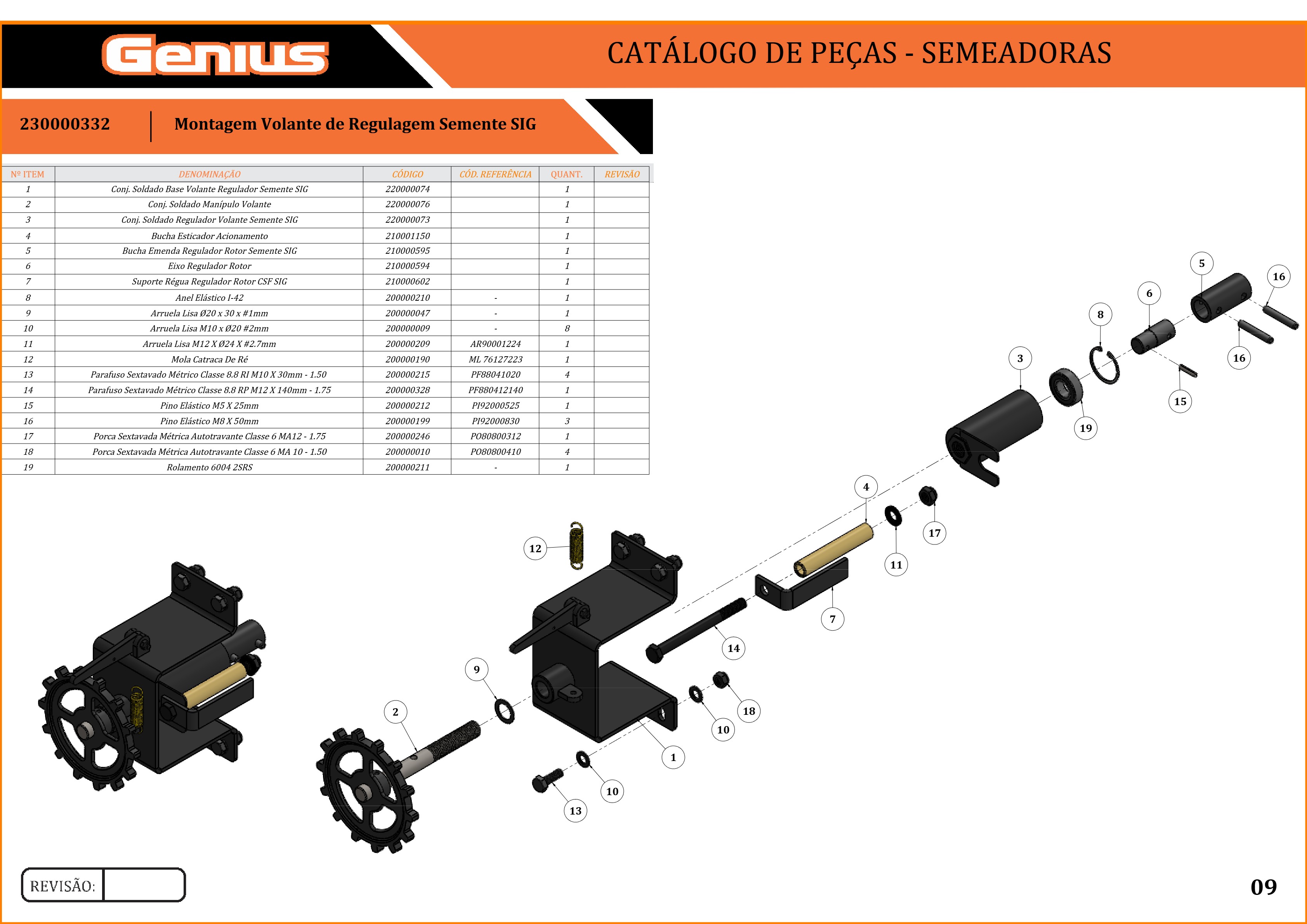 Montagem Volante de Regulagem Semente SIG