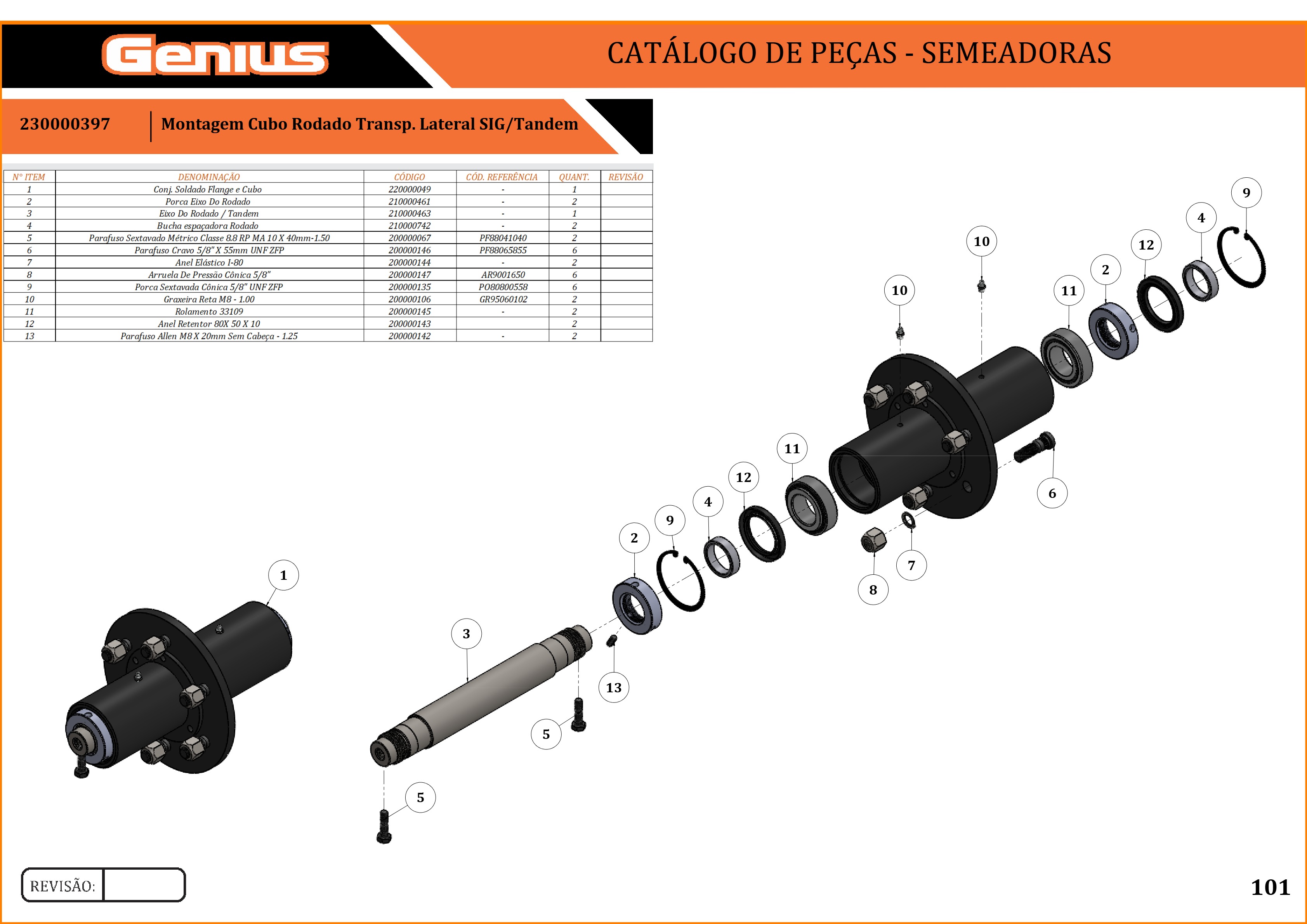 Montagem Cubo Rodado Transp. Lateral SIG/Tandem