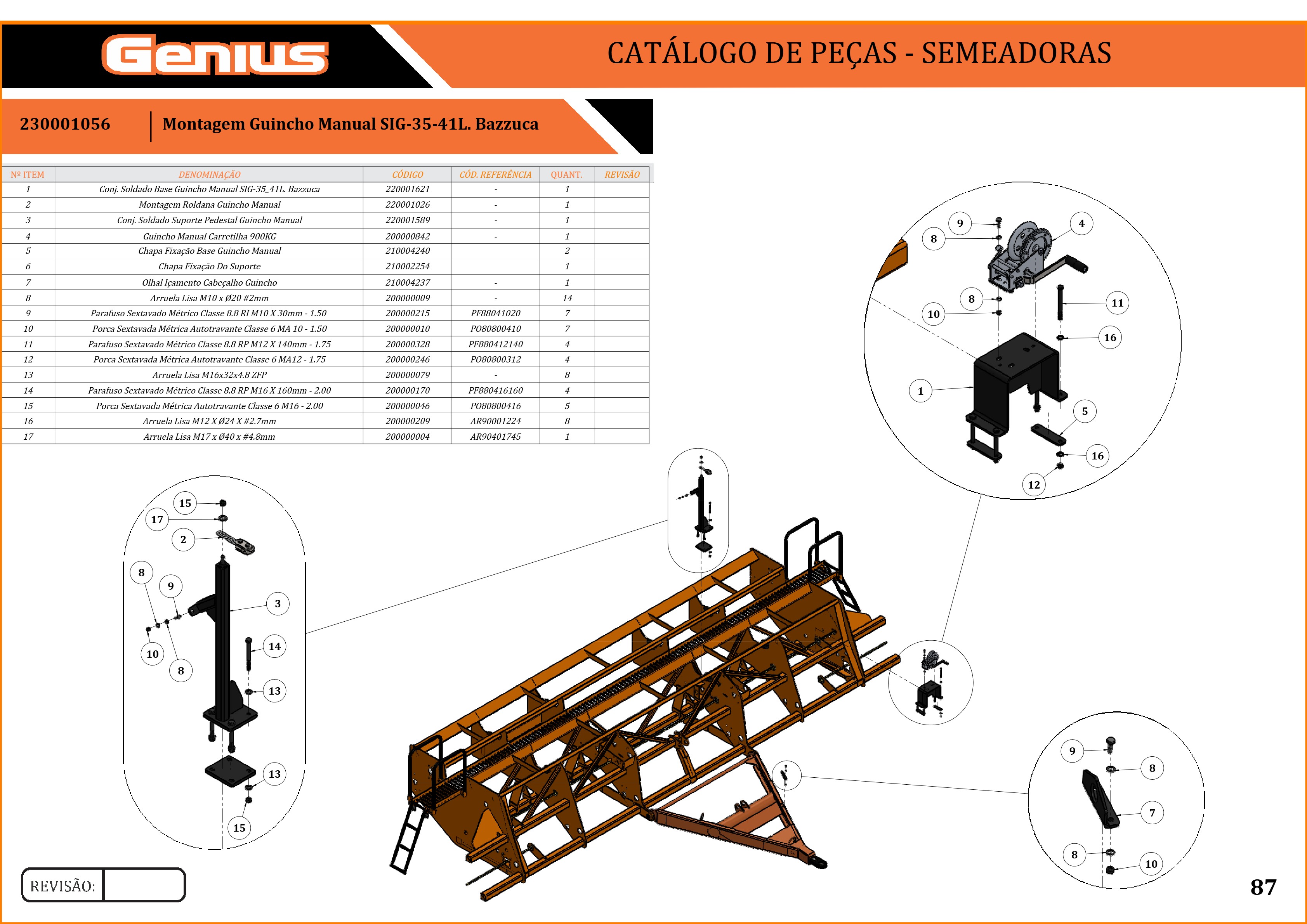 Montagem Guincho Manual SIG-35-41L. Bazzuca