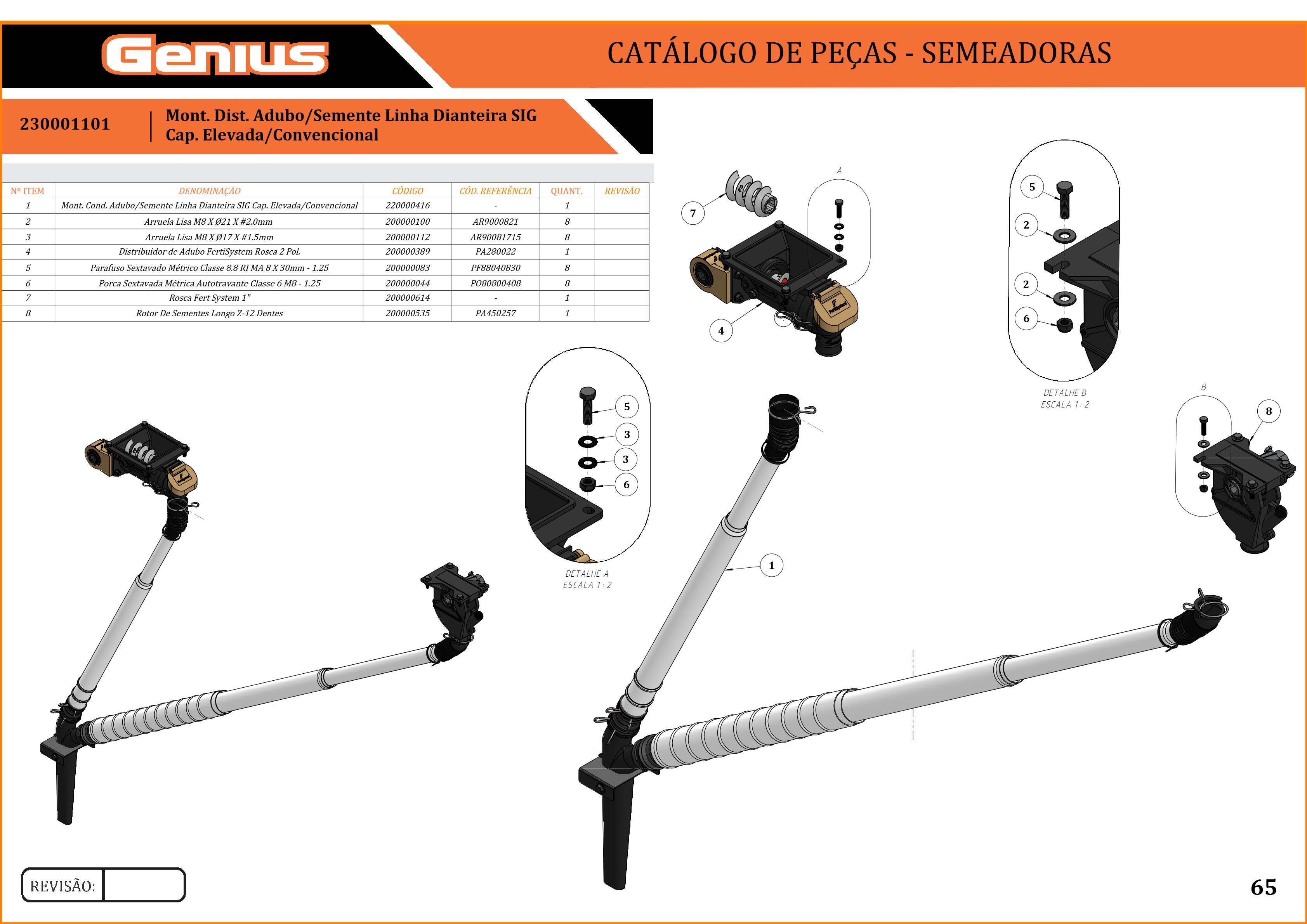 Mont. Dist. Adubo/Semente Linha Dianteira SIG Cap. Elevada/Convencional