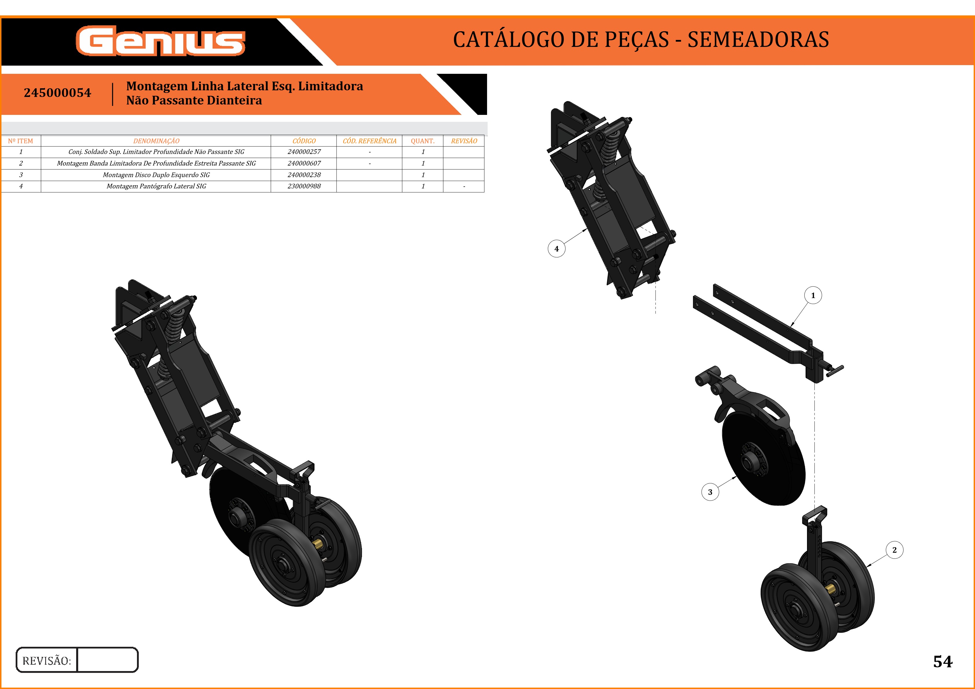 Montagem Linha Lateral Esq. Limitadora Não Passante Dianteira