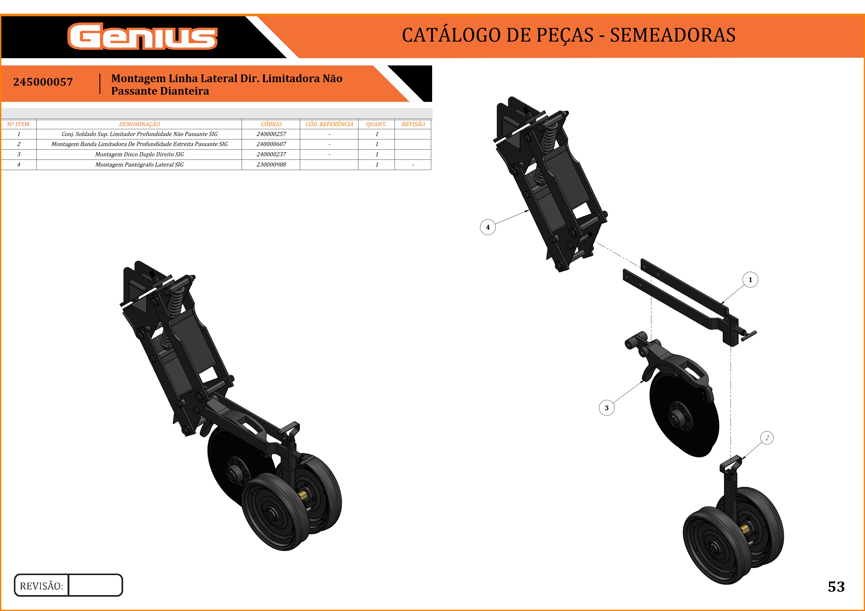 Montagem Linha Lateral Dir. Limitadora Não Passante Dianteira