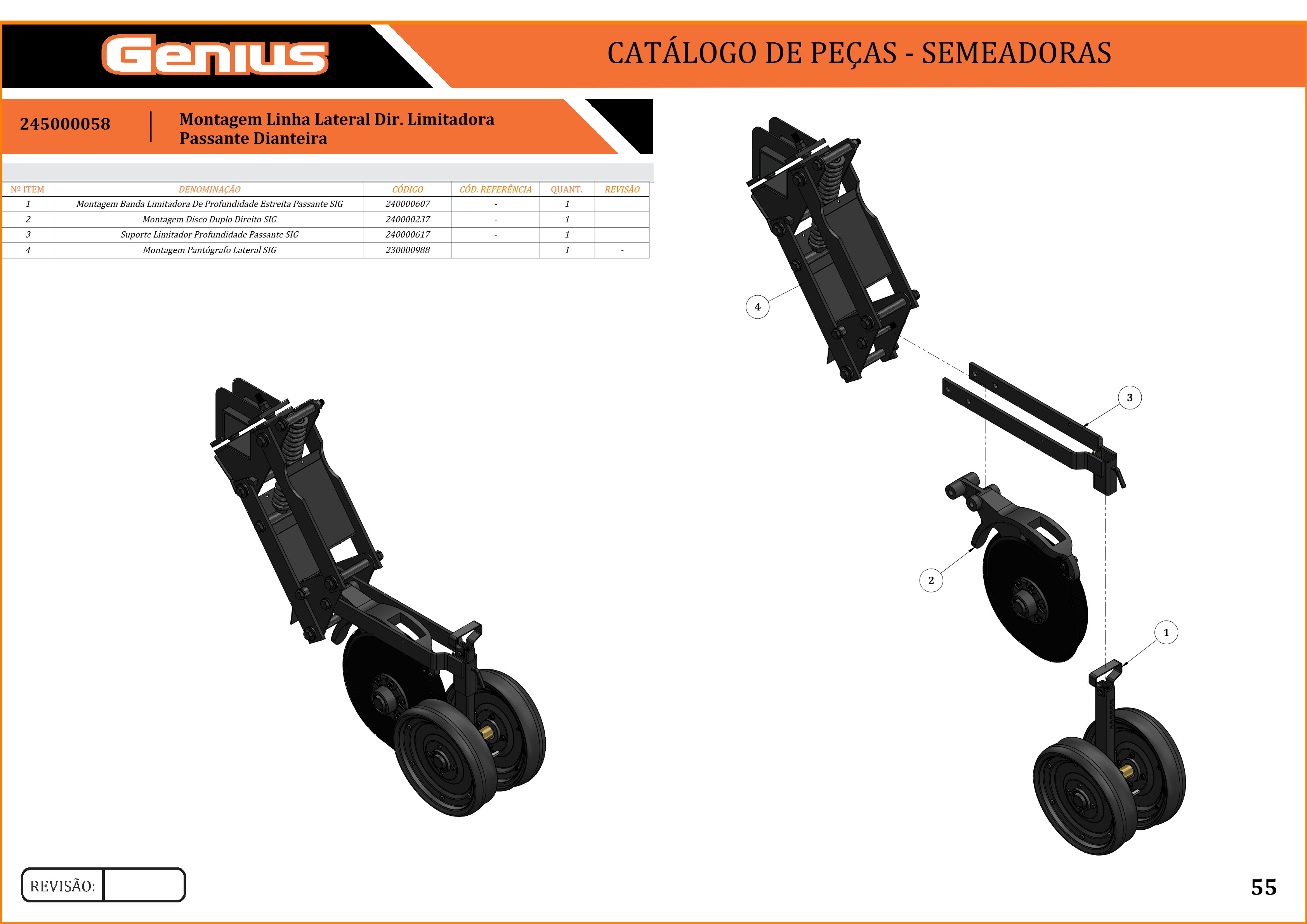 Montagem Linha Lateral Dir. Limitadora Passante Dianteira